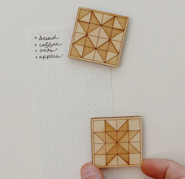 Quilt Block Wooden Magnets (set of 2)