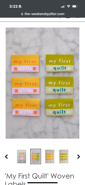 “My First Quilt” Woven Labels