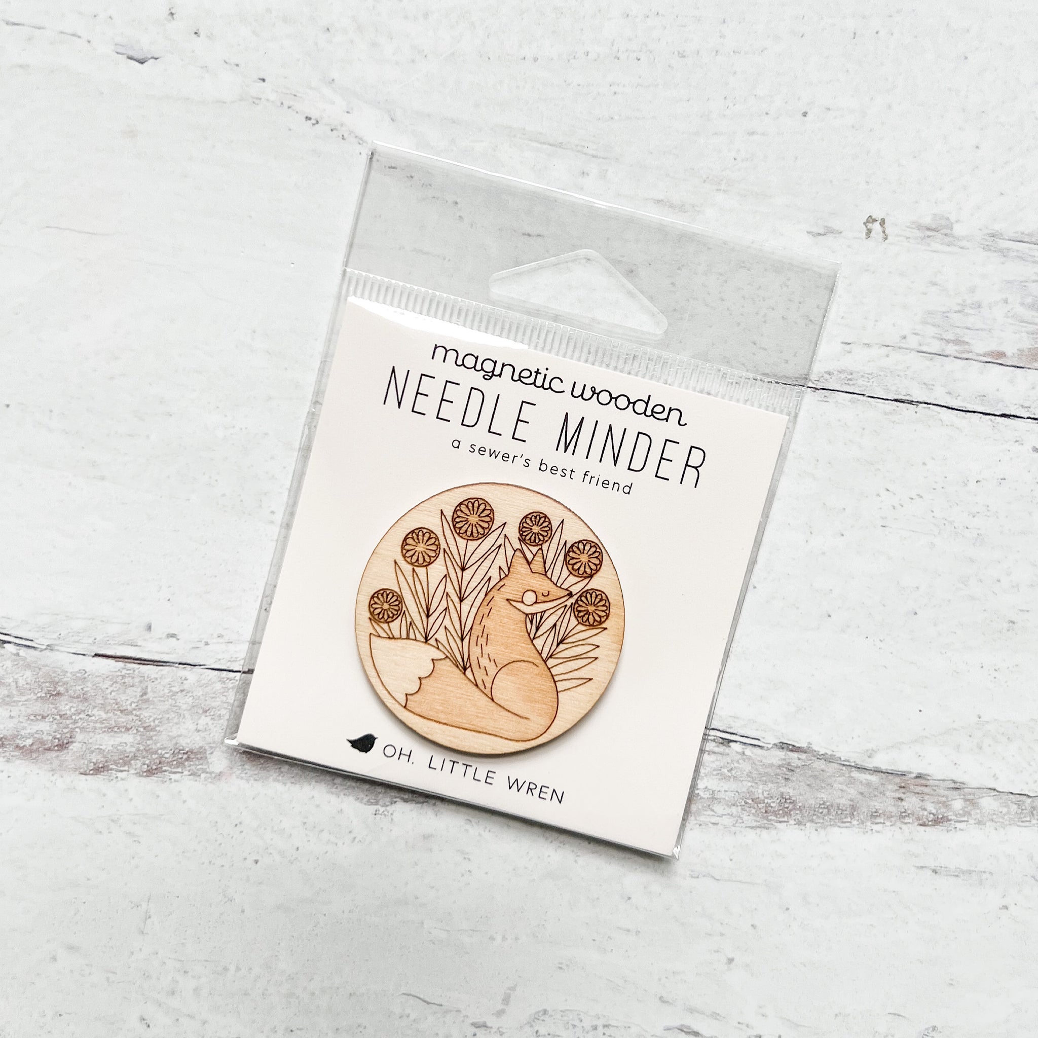Forest Fox Wooden Needle Minder