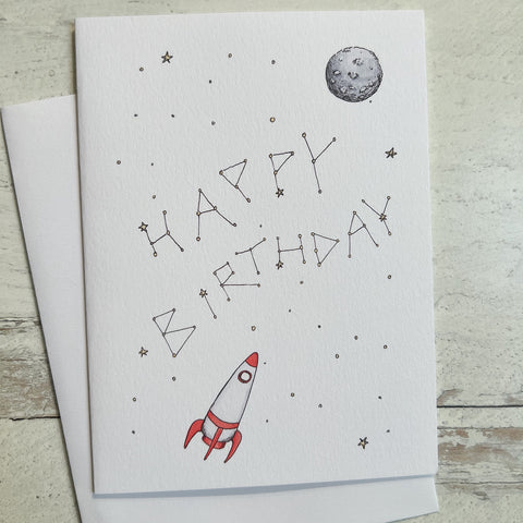 Rocket Happy Birthday Card