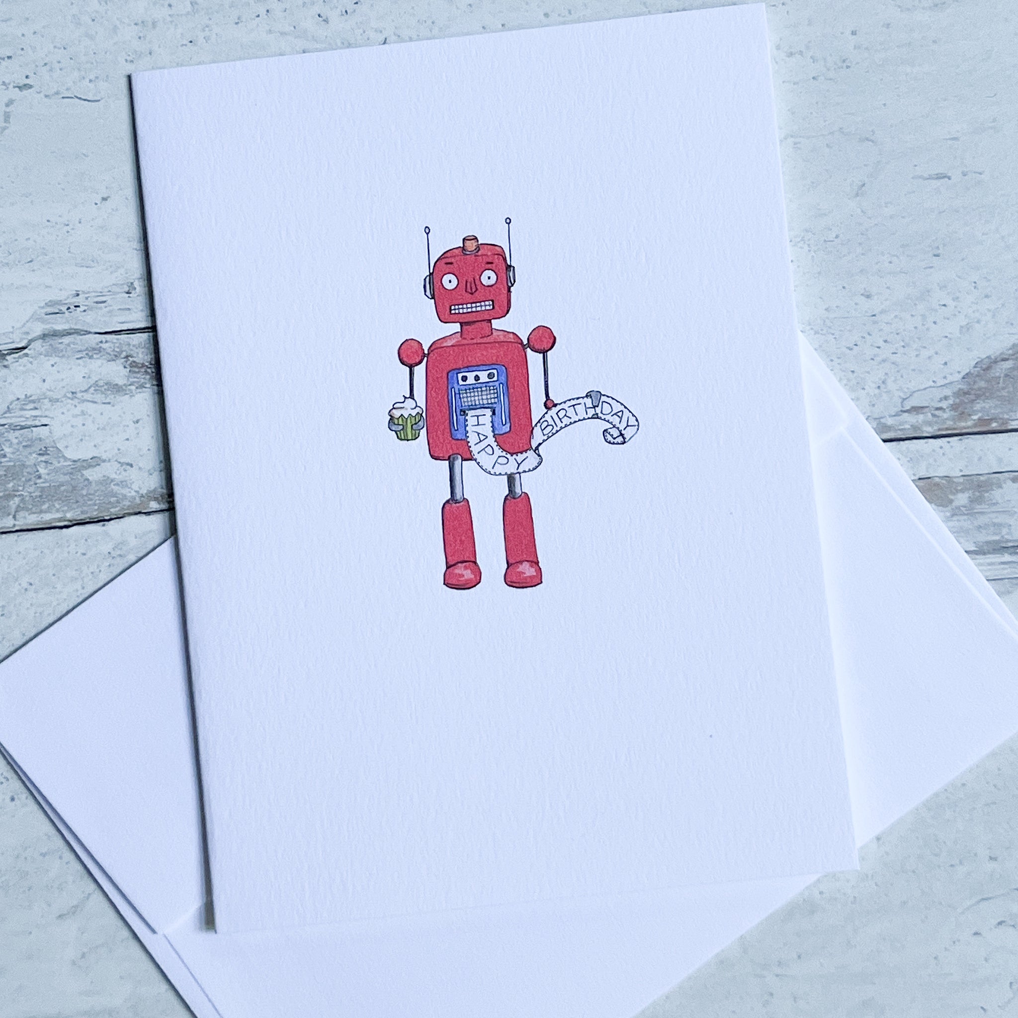 Happy Birthday Robot Card